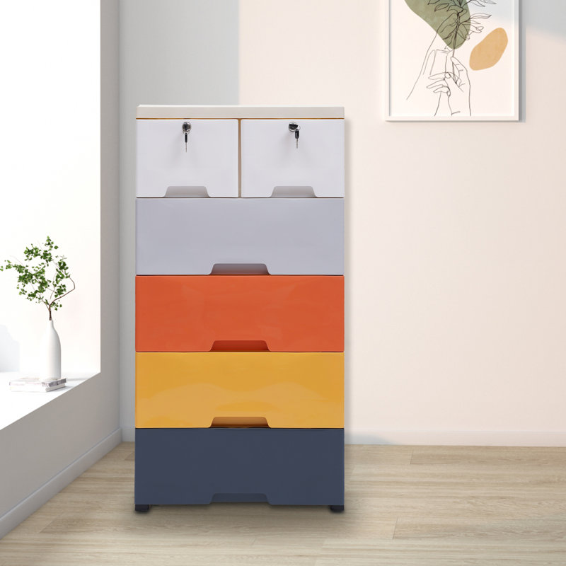 Nafenai fashion Plastic Dresser 6 Drawers